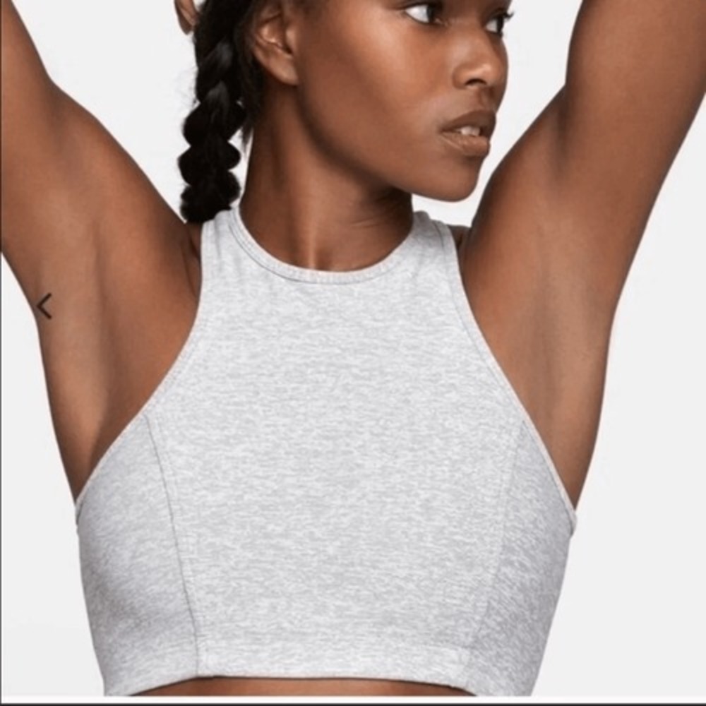 Outdoor Voices Athena Sports Bra Crop Top Womens XS Gray High Neck Longline
